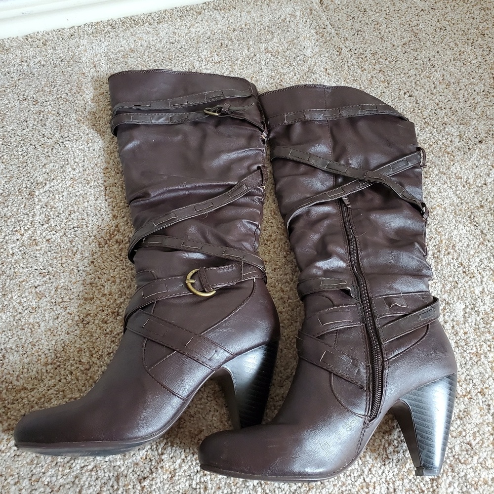 Brown "leather" boots